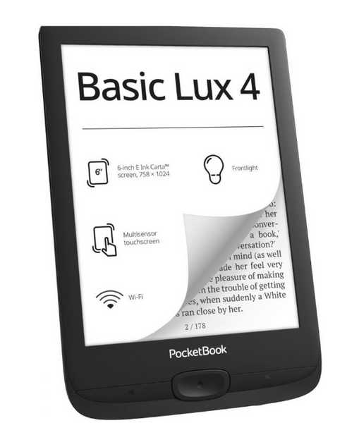 Електронна книга з підсвічуванням PocketBook 618 Basic Lux 4, Black (PB618-P-CIS) PB618-P-CIS фото