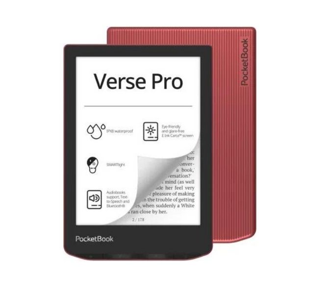 Електронна книга з підсвічуванням PocketBook 634 Verse Pro Passion Red (PB634-3-CIS) PB634-3-CIS фото