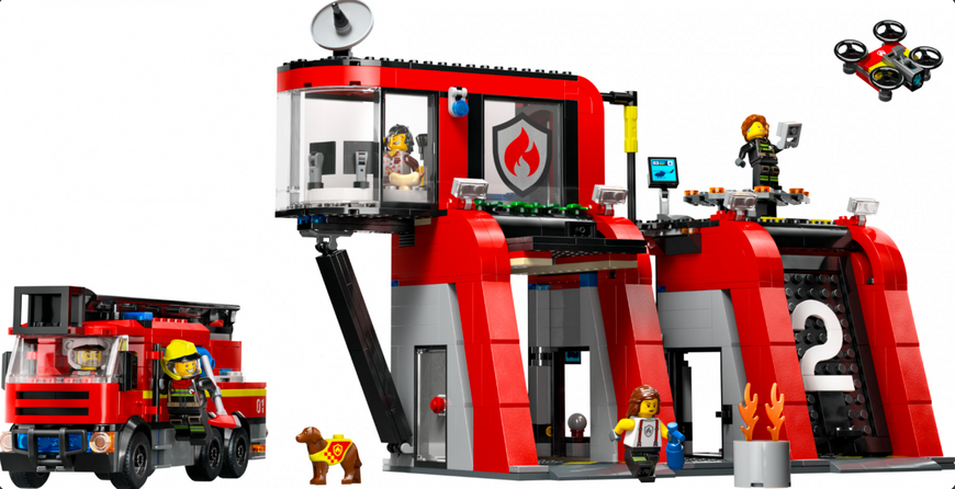 Блоковий конструктор LEGO City Пожежне депо з пожежною машиною (60414) 60414 фото