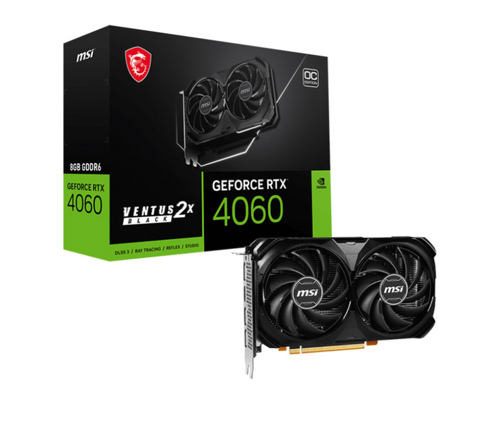 Відеокарта MSI GeForce RTX 4060 VENTUS 2X BLACK 8G OC (912-V516-092) 912-V516-092 фото
