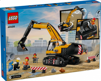 Блоковий конструктор LEGO City Жовтий будівельний екскаватор (60420) 60420 фото